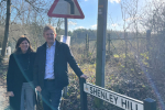 Oliver with Cllr Lucy Selby at Shenley Hill