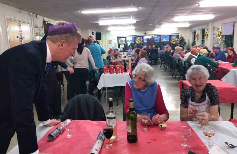 Oliver Dowden MP at the Potters Bar Sixty Plus Club 2016 Christmas Lunch 