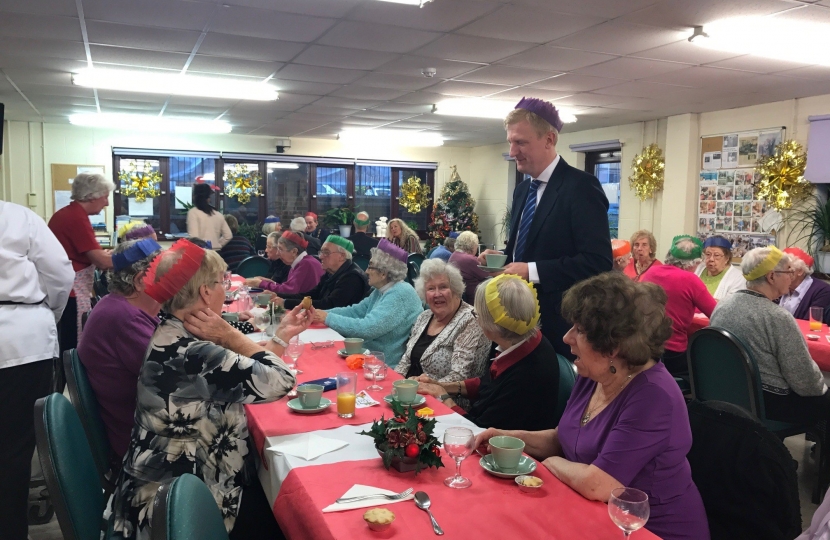 Oliver Dowden MP at the Potters Bar Sixty Plus Club 2016 Christmas Lunch 