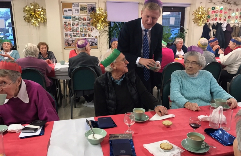 Oliver Dowden MP at the Potters Bar Sixty Plus Club 2016 Christmas Lunch 