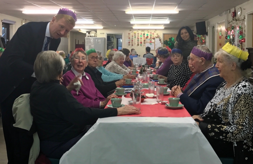 Oliver Dowden MP at the Potters Bar Sixty Plus Club 2016 Christmas Lunch 