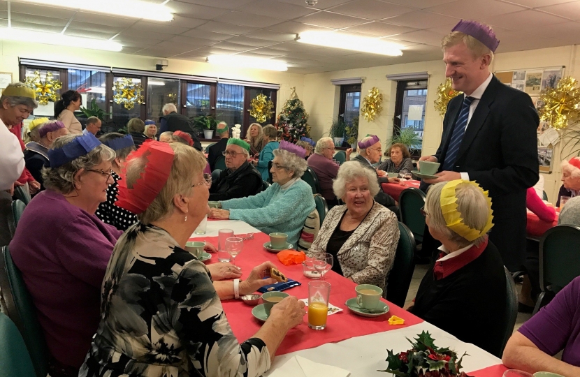 Oliver Dowden MP at the Potters Bar Sixty Plus Club 2016 Christmas Lunch 