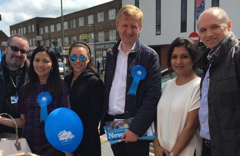 Oliver campaigning for GE17