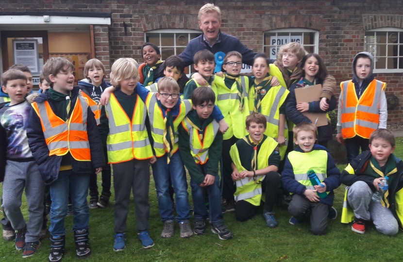 Oliver Dowden with the 1st Shenley Scouts