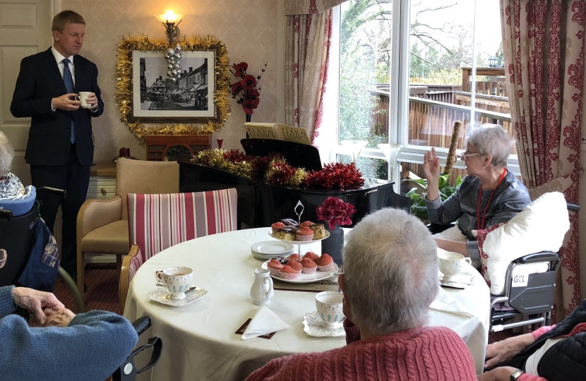 Oliver Dowden MP at Cooperscroft Care Home