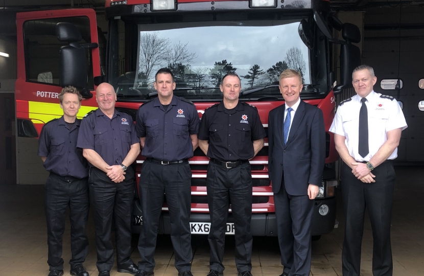 Oliver Dowden at Potters Bar Fire Station