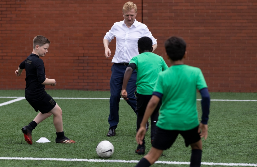 Oliver playing football