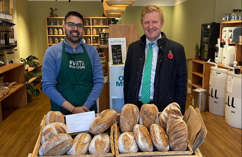 Oliver and Vishal with the bread on sale