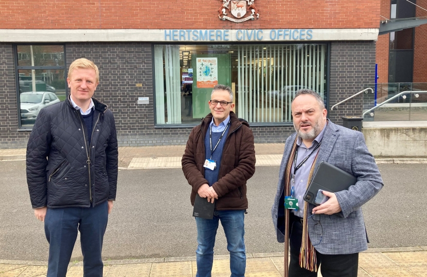 Oliver meeting with Cllr Morris Bright and Cllr Harvey Cohen