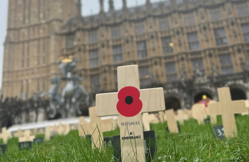 Hertsmere Cross in Parliament's Remembrance Garden