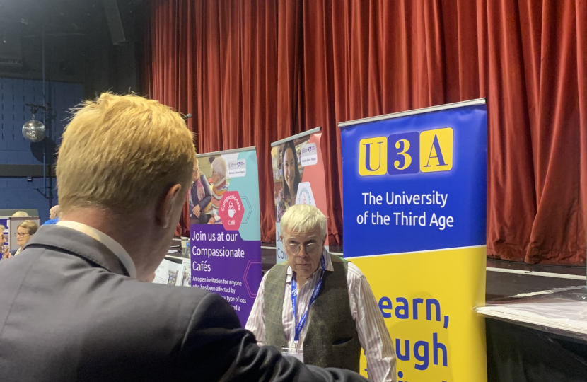 Sir Oliver Dowden MP with the University of the Third Age (U3A), who provide social and learning opportunities for retired and semi-retired people