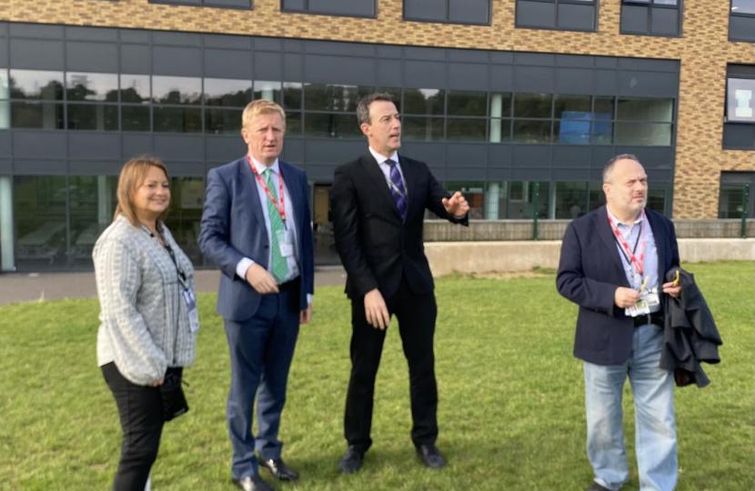 Mr Dowden with headteacher, Mr Peter Gillet, Cllr Morris Bright and Cllr Natalie Susman 1