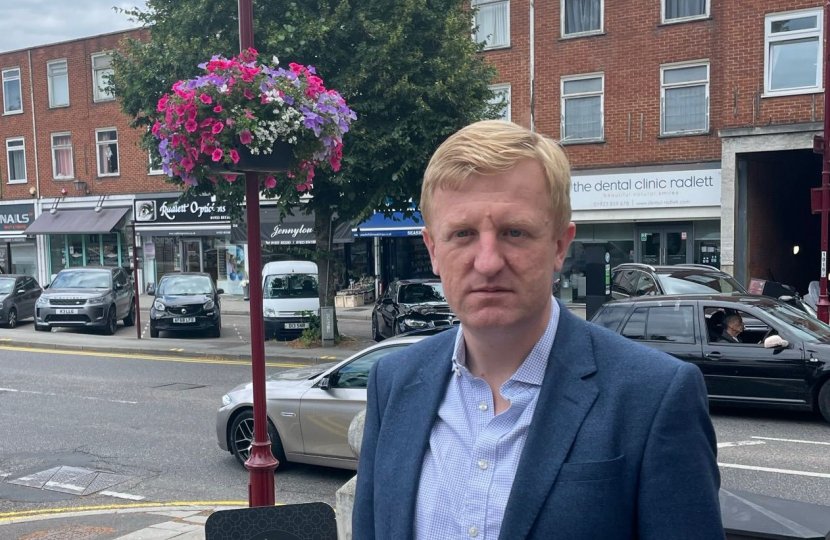 Oliver Dowden CBE MP on Watling Street, Radlett