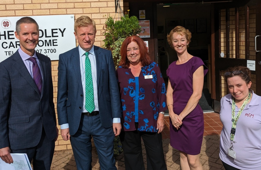 Mr Dowden with Radley Care Home staff