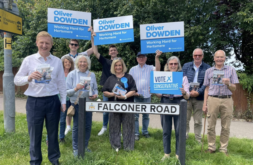 Sir Oliver campaigning in Bushey