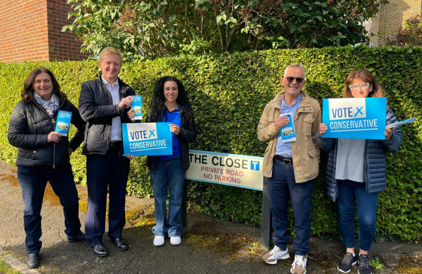 Sir Oliver campaigning in Radlett