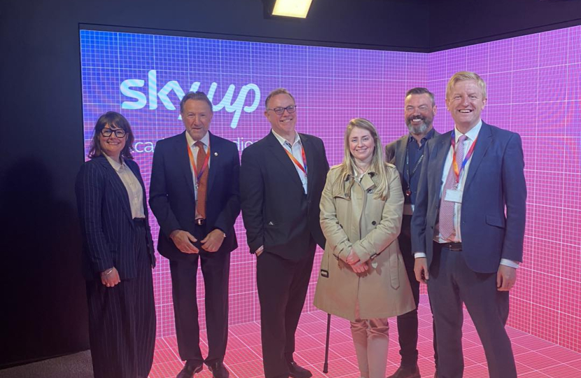 Sir Oliver, Lord Lieutenant Robert Voss and representatives from Sky 1