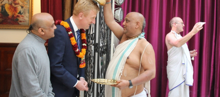 Oliver at Bhaktivedanta Manor