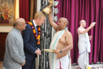 Oliver Dowden being blessed at Bhaktivedanta Manor