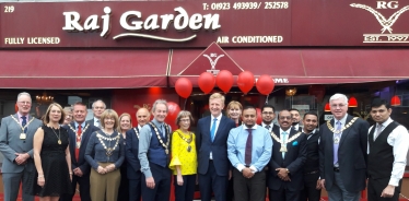 Oliver Dowden at the Raj Garden, Bushey