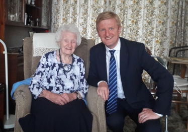 Oliver Dowden MP with Mrs Betty Bennell