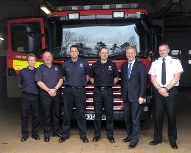 Oliver Dowden at Potters Bar Fire Station