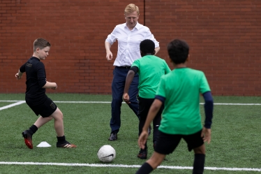 Oliver playing football