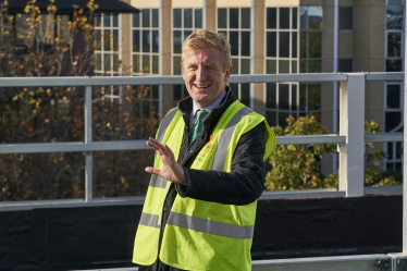 Oliver at Topping Out ceremony