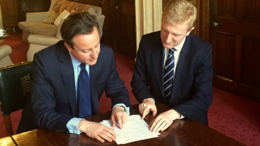 Oliver speaking with the Prime Minister about today's announcement