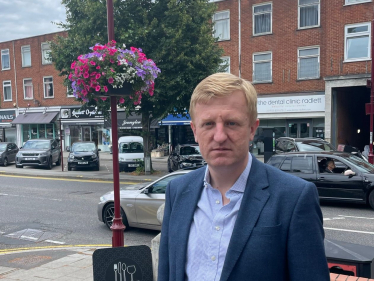 Oliver Dowden CBE MP on Watling Street, Radlett