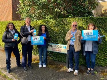 Sir Oliver campaigning in Radlett